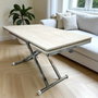 Hanah Home Mesa de Comedor Extensible Yan - Travertino, Cromo